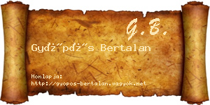 Gyöpös Bertalan névjegykártya